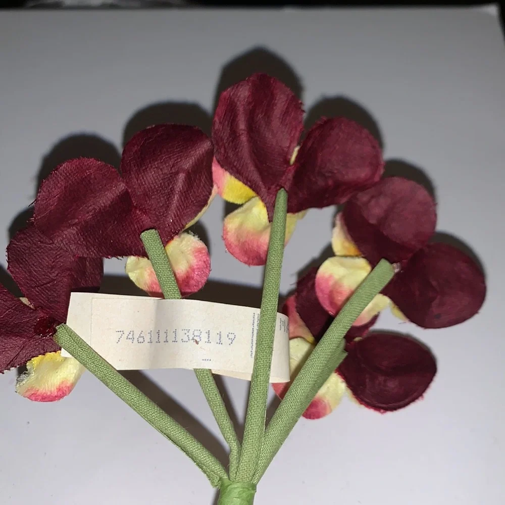 Vintage Velvet Flowers from Czech Republic Red Pansy Bouquet